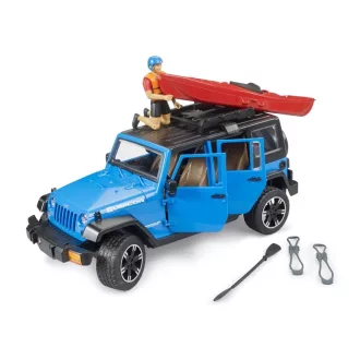 Bruder - Jeep Wrangler Rubicon kajakkal és figurával (1:16) - JátékManufaktúra