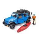 Bruder - Jeep Wrangler Rubicon kajakkal és figurával (1:16) - JátékManufaktúra