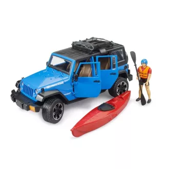 Bruder - Jeep Wrangler Rubicon kajakkal és figurával (1:16) - JátékManufaktúra