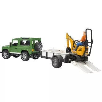 Bruder - Land Rover szállítóval és JCB mini kotrógéppel - JátékManufaktúra
