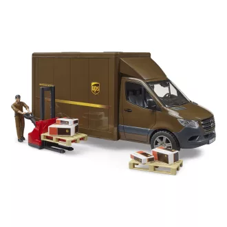 Bruder - UPS Mercedes-Benz Sprinter furgon figurával és kiegészítőkkel - JátékManufaktúra