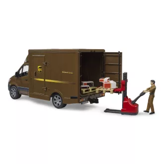 Bruder - UPS Mercedes-Benz Sprinter furgon figurával és kiegészítőkkel - JátékManufaktúra
