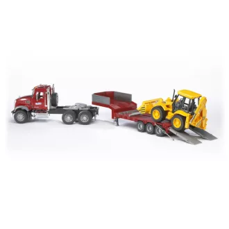 Bruder - Mack Granit teherautó pótkocsival és JCB traktorral - JátékManufaktúra