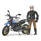 Bruder - BWORLD Scrambler Ducati Café Racer motor figurával - JátékManufaktúra