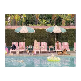 Galison - Kétoldalas puzzle - Kutyák a Beverly Hills-i hotelben - 500 darabos - JátékManufaktúra