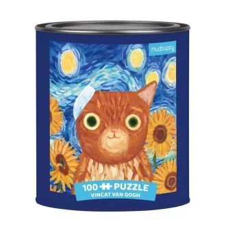Mudpuppy - Vincent van Gogh művész macskák fémdobozban, 100 db - JátékManufaktúra