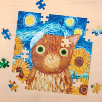 Mudpuppy - Vincent van Gogh művész macskák fémdobozban, 100 db - JátékManufaktúra
