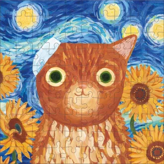 Mudpuppy - Vincent van Gogh művész macskák fémdobozban, 100 db - JátékManufaktúra