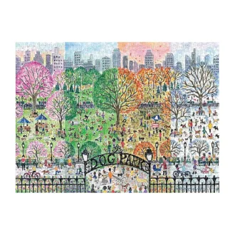 Galison - Kutyapark négy évszakban - 1000 darabos puzzle - JátékManufaktúra