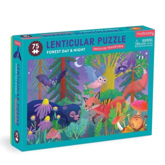 Mudpuppy - Lentikuláris hatású puzzle: Erdő nappal és éjjel, 75 db - JátékManufaktúra