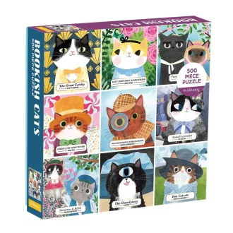 Mudpuppy - Bookish Cats 500 darabos - JátékManufaktúra