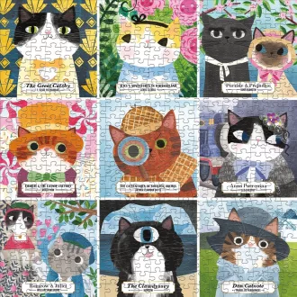 Mudpuppy - Bookish Cats 500 darabos - JátékManufaktúra