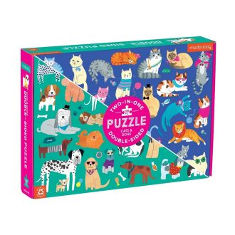 Mudpuppy - Kétoldalas puzzle: Kutyák és macskák, 100 db - JátékManufaktúra