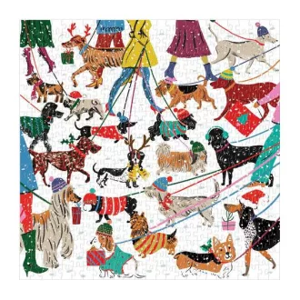 Galison - Téli kutyák puzzle - 500 darabos - JátékManufaktúra