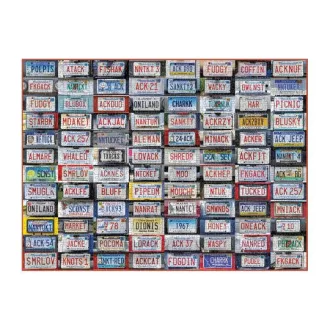 Galison - Rendszámtáblák kollázsa - 1000 darabos puzzle - JátékManufaktúra