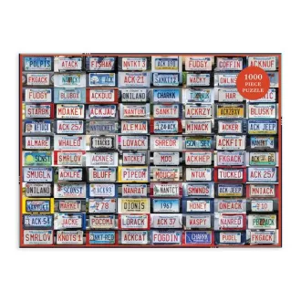 Galison - Rendszámtáblák kollázsa - 1000 darabos puzzle - JátékManufaktúra