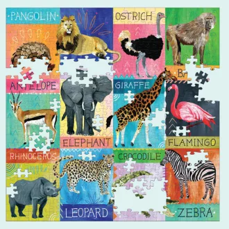 Mudpuppy - Szafari kollázs puzzle (500 db) - JátékManufaktúra