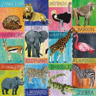 Mudpuppy - Szafari kollázs puzzle (500 db) - JátékManufaktúra