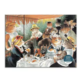Galison - Evezősök reggelije macskákkal - 1000 darabos puzzle - JátékManufaktúra
