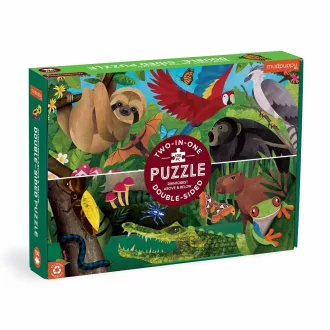 Mudpuppy - Kétoldalas puzzle: Esőerdő fent és lent, 100 db - JátékManufaktúra