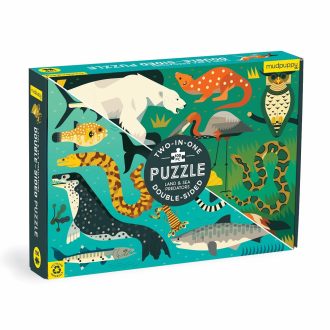 Mudpuppy - Kétoldalas puzzle: Szárazföldi és tengeri ragadozók, 100 db - JátékManufaktúra
