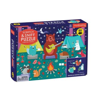 Mudpuppy - Állatbarátok a tábortűznél illatos puzzle, 60 db - JátékManufaktúra