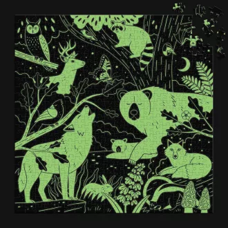 Mudpuppy - Erdei állatok - sötétben világít, 500 darabos - JátékManufaktúra