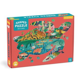 Mudpuppy - Mocsarak teknős alakú puzzle, 300 db - JátékManufaktúra