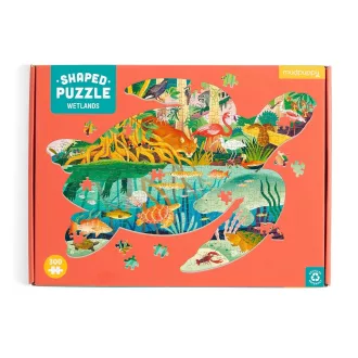 Mudpuppy - Mocsarak teknős alakú puzzle, 300 db - JátékManufaktúra