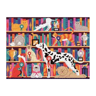 Galison - Kutyák és macskák kiállítása puzzle - 1000 darabos - JátékManufaktúra
