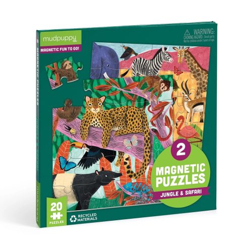 Mudpuppy MagnetickÃ© puzzle Safari a dÅ¾ungÄ¾a 2x20 dielikov