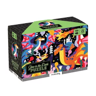 Mudpuppy - Sárkányok puzzle - sötétben világít, 100 db - JátékManufaktúra