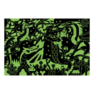 Mudpuppy - Sárkányok puzzle - sötétben világít, 100 db - JátékManufaktúra