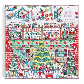 Galison - Fóliás puzzle - Michael Storrings: Karácsonyi játékműhely - 500 darabos - JátékManufaktúra