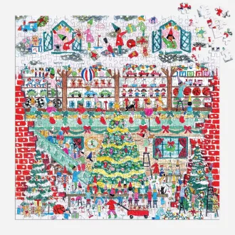 Galison - Fóliás puzzle - Michael Storrings: Karácsonyi játékműhely - 500 darabos - JátékManufaktúra