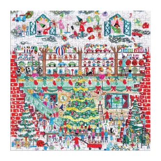 Galison - Fóliás puzzle - Michael Storrings: Karácsonyi játékműhely - 500 darabos - JátékManufaktúra