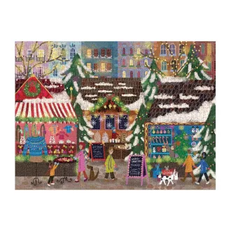 Galison - Fóliás puzzle - Joy Laforme: Karácsonyi vásár - 1000 darabos - JátékManufaktúra