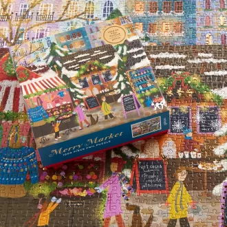 Galison - Fóliás puzzle - Joy Laforme: Karácsonyi vásár - 1000 darabos - JátékManufaktúra