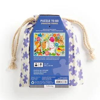 Mudpuppy - Tavaszi felvonulás vászonzsákban puzzle, 36 db - JátékManufaktúra
