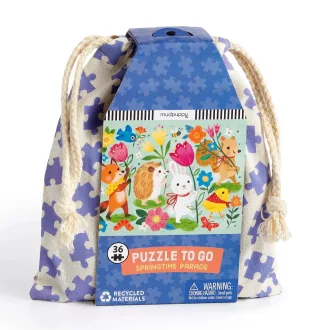 Mudpuppy - Tavaszi felvonulás vászonzsákban puzzle, 36 db - JátékManufaktúra