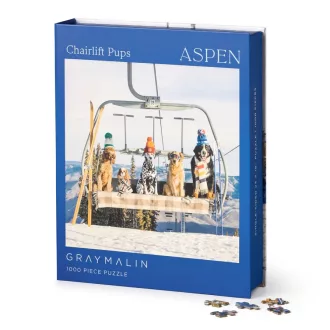 Galison Kutyák Aspen-ben - Gray Malin - 1000 darabos puzzle