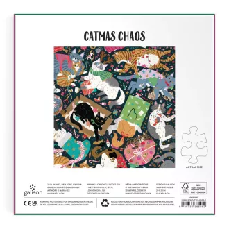 Galison - Karácsonyi cicák fóliás puzzle - 500 darab