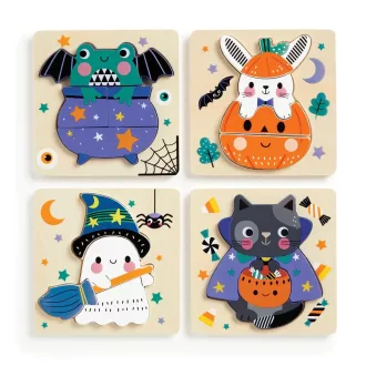 Mudpuppy - Fa puzzle szett (4 db): Halloween - JátékManufaktúra