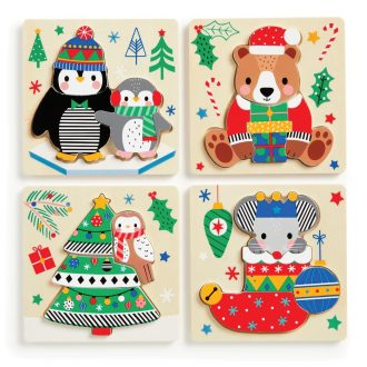 Mudpuppy - Fa puzzle szett (4 db): Karácsony - JátékManufaktúra