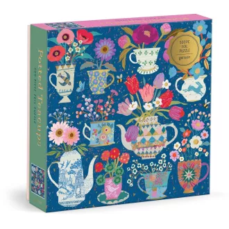   Galison Victoria Ball: Virágos csészék fóliás puzzle, 500 darabos