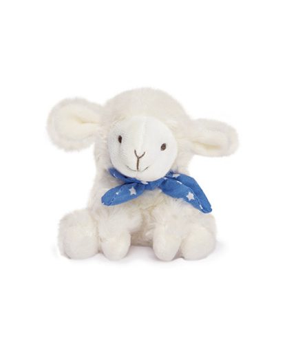 Doudou Plyšový baránok so šatkou 12 cm modrý s hviezdičkami
