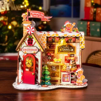 RoboTime - 3D fa miniatűr ház: Mézeskalács házikó - JátékManufaktúra