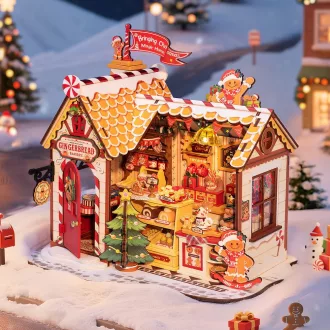RoboTime - 3D fa miniatűr ház: Mézeskalács házikó - JátékManufaktúra