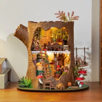 RoboTime - Miniatűr ház: Erdei faház farönkből - JátékManufaktúra