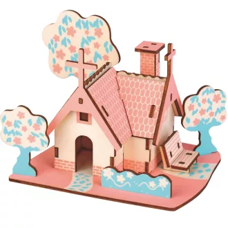 Woodcraft Drevené 3D puzzle Americká chata